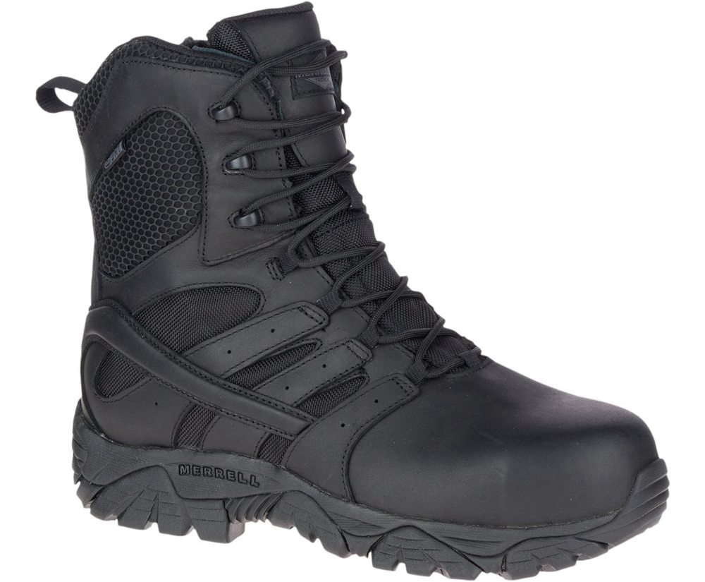 Kozaki Merrell Damskie Czarne - Moab 2 8" Tactical Response Waterproof Comp Toe Work - 871692-XRN